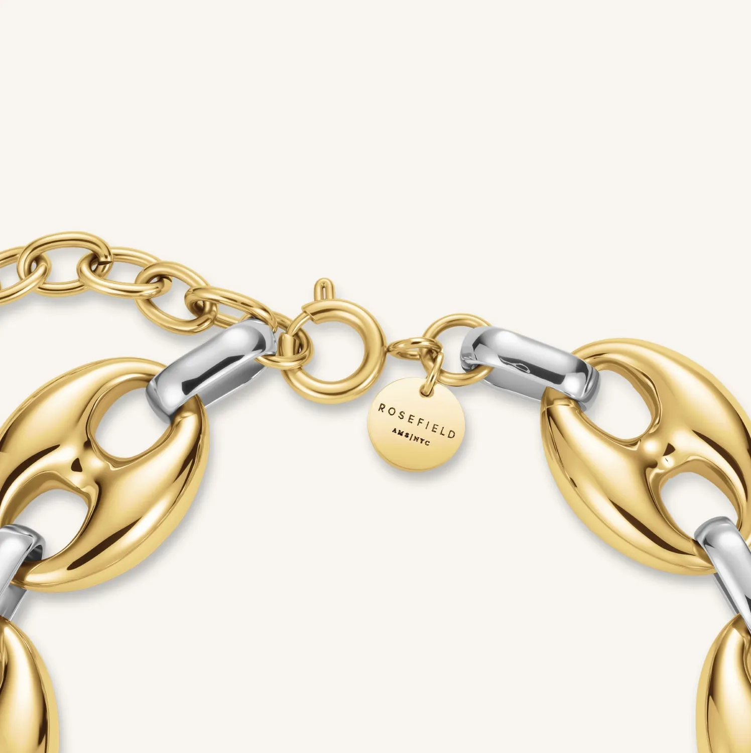 Rosefield Essentials Coffee Bean Duotone Bracelet armbånd gull sølv