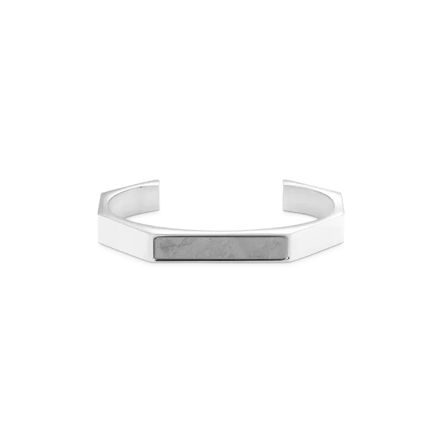 Duxot Serenata Matte Silver Meteorite armbånd med meteorittinnlegg