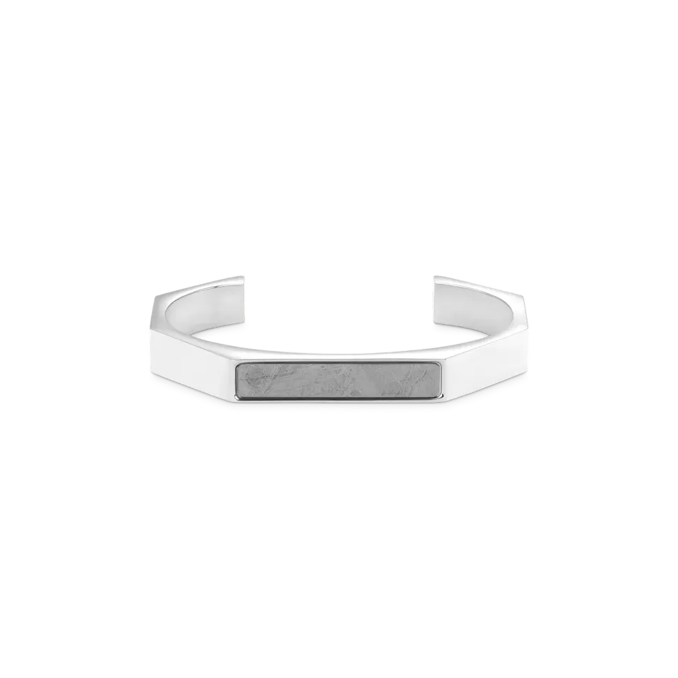 Duxot Serenata Matte Silver Meteorite armbånd med meteorittinnlegg