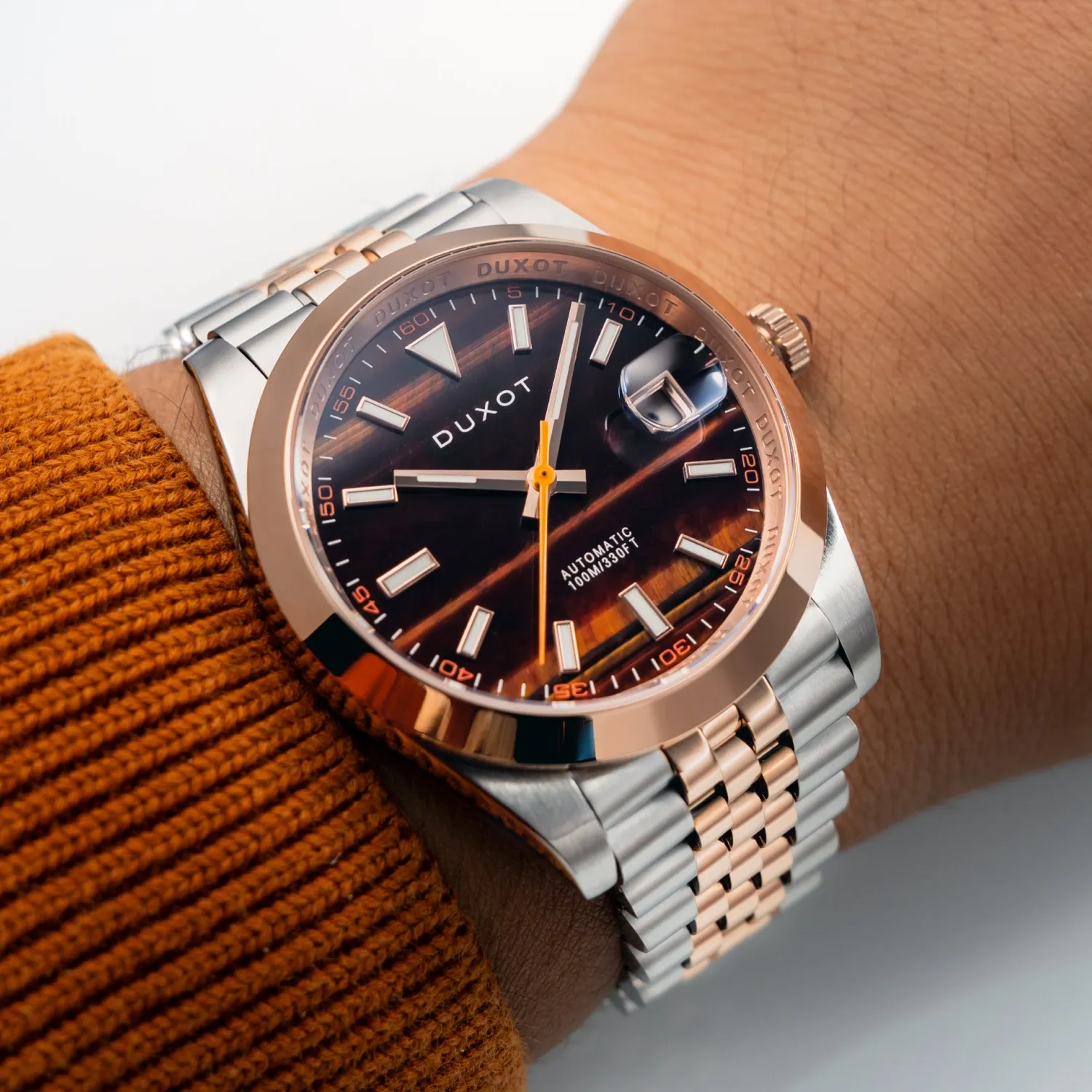 Duxot Vezeto Tiger Eye automatklokke tigerøye