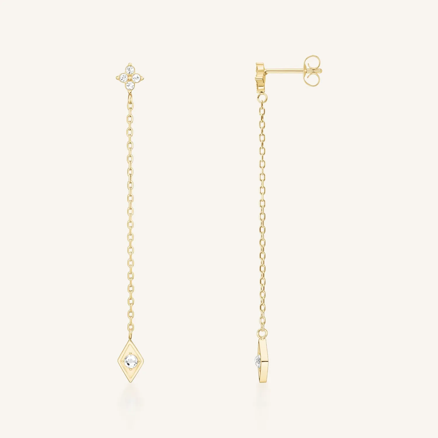 Rosefield Star Pendant Earring øredobb gull 6 cm