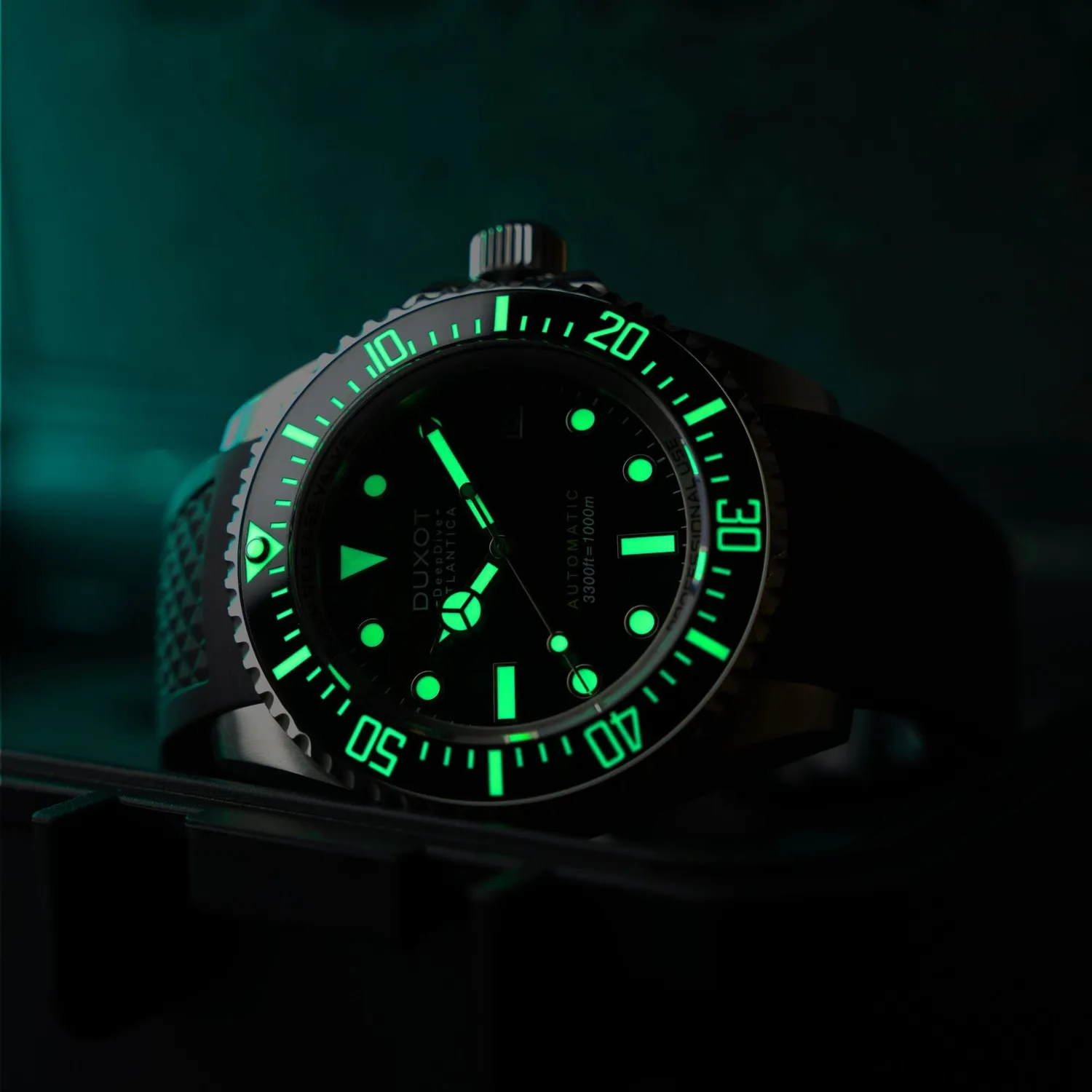 Duxot Atlantica Deep Dive Automatic dykkerklokke grønn 100 ATM