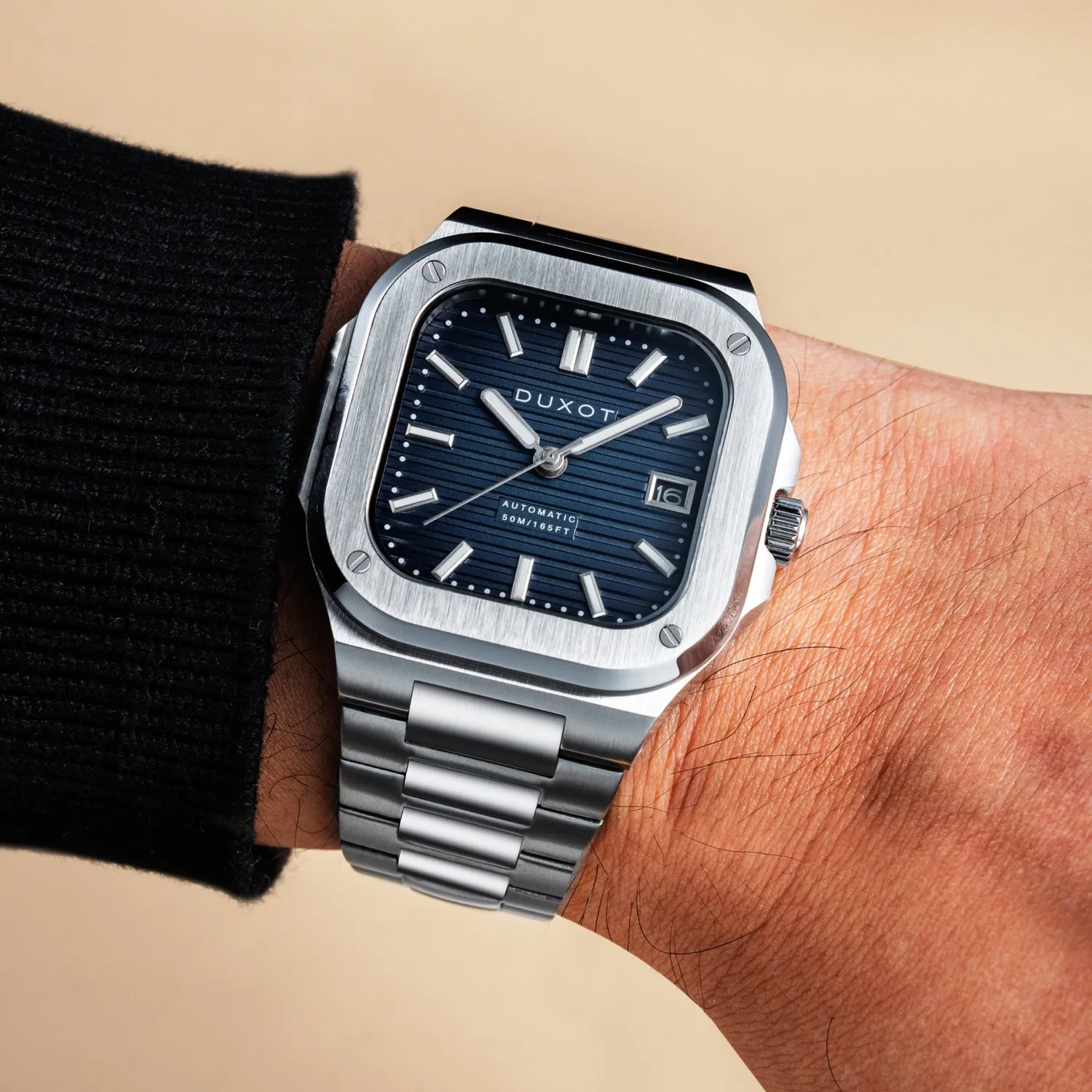 Duxot Quadrata Steel Blue Automatic klokke, 42 mm stål