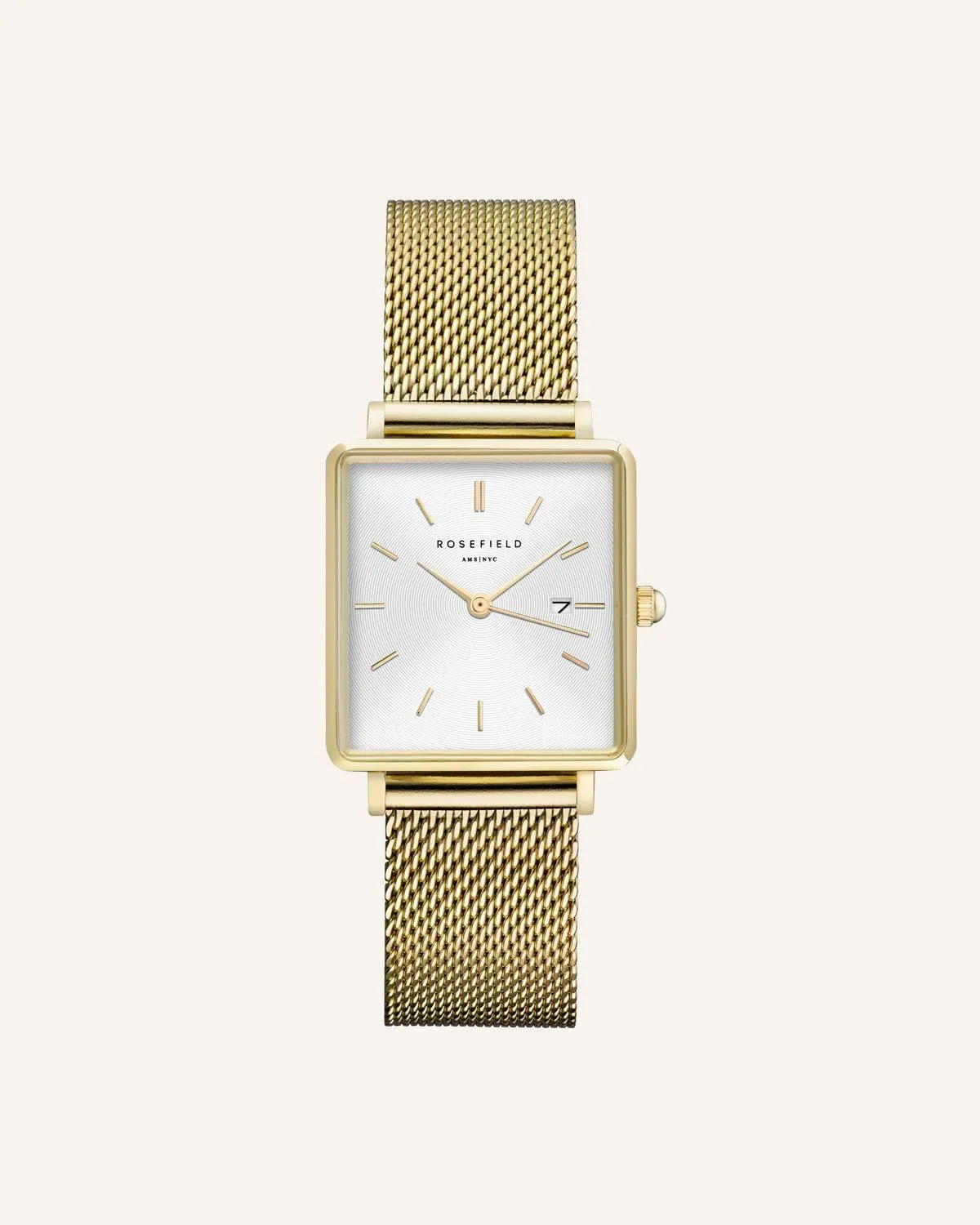 Rosefield Mesh Gold Strap 33 mm gullfarget meshrem 16 mm