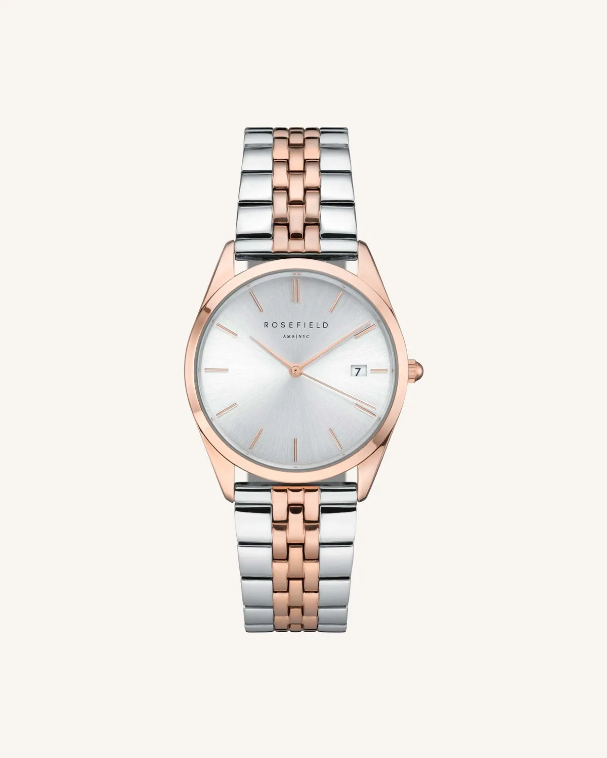 Rosefield Silver Rose gold Strap klokkelenke 38 mm 18 mm