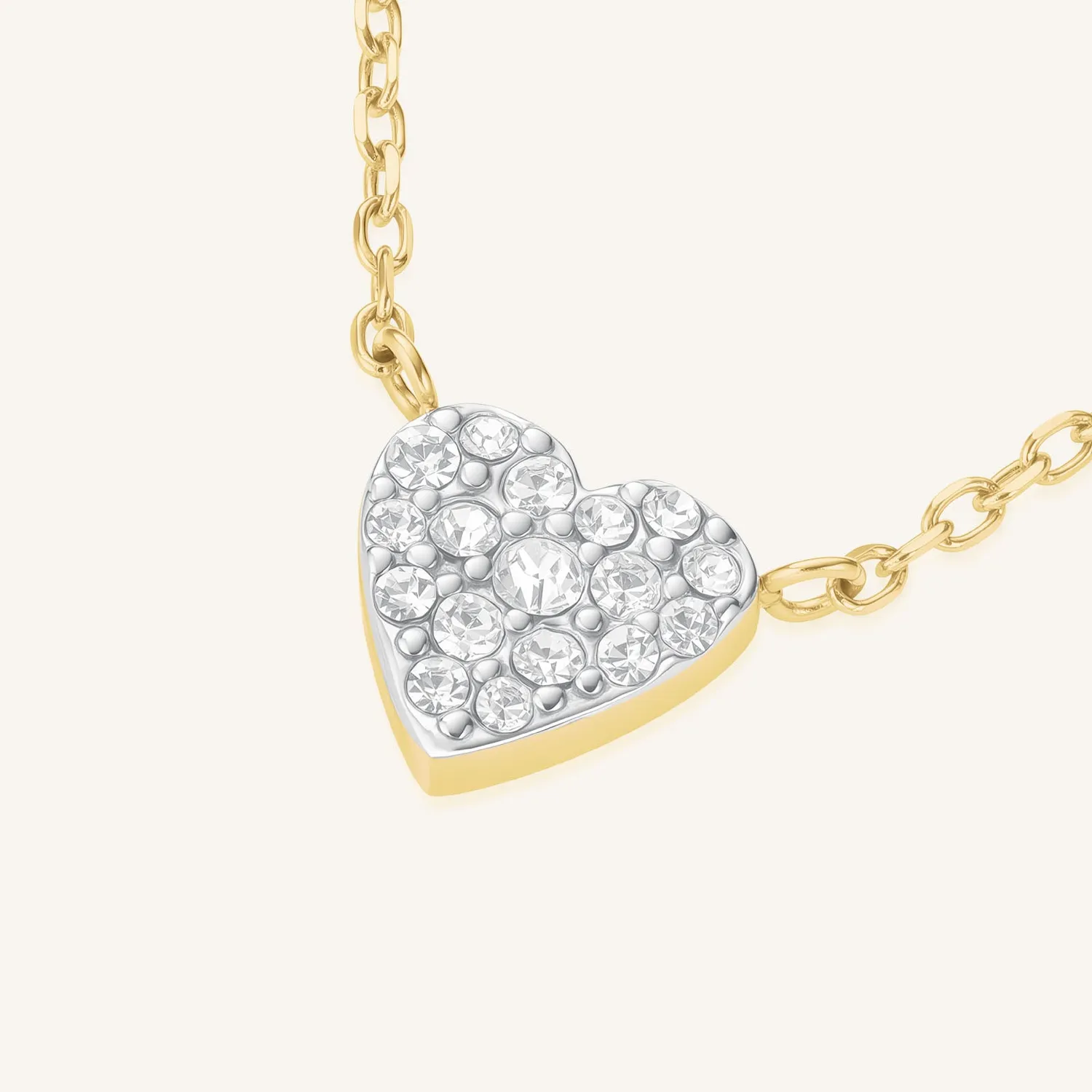 Rosefield Pavé Heart Necklace halskjede gull