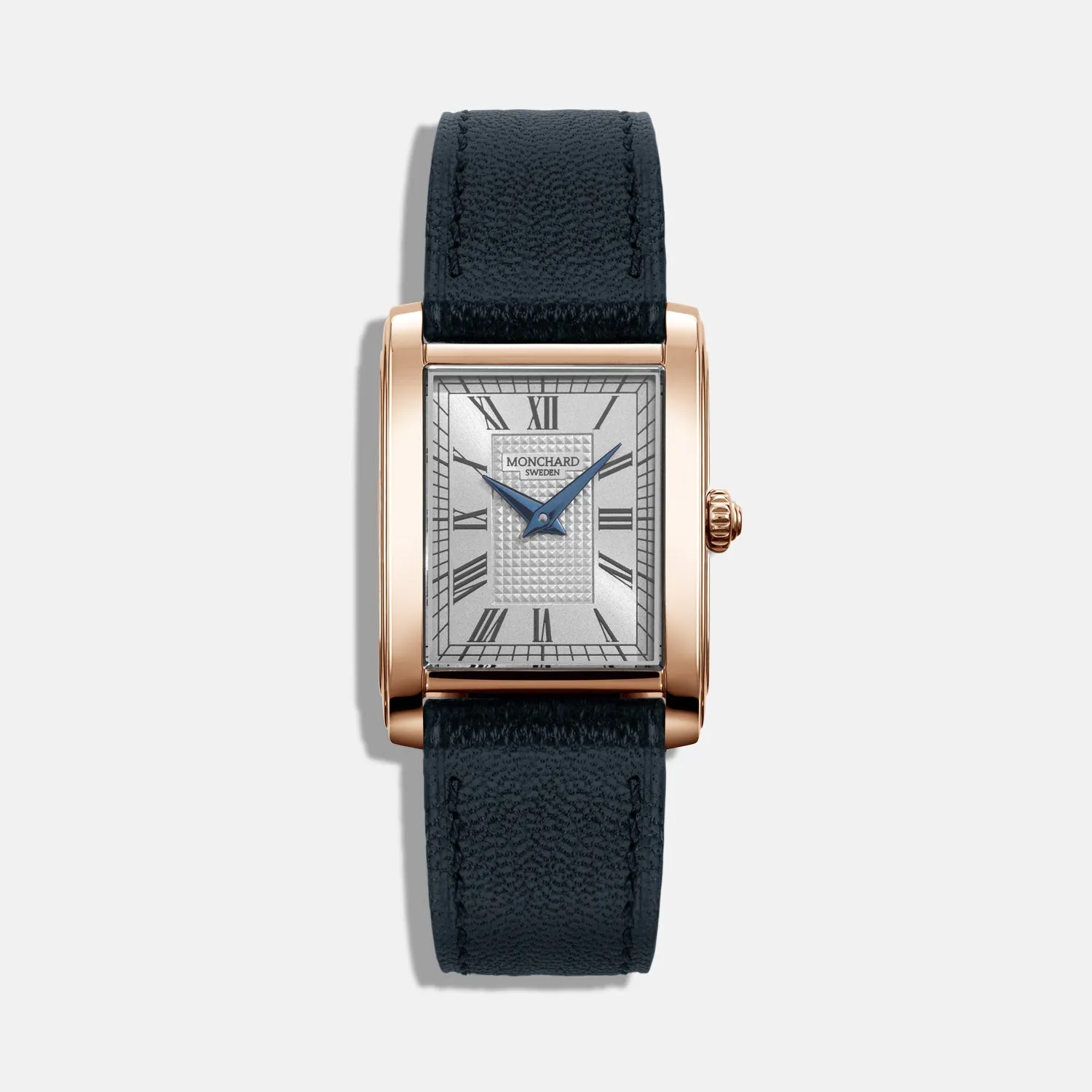 MonChard Classic White on Strap klokke roségull skinnrem