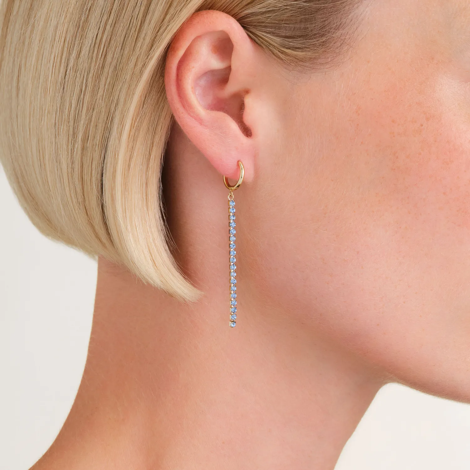 Rosefield Tennis Earrings øredobber gull safir