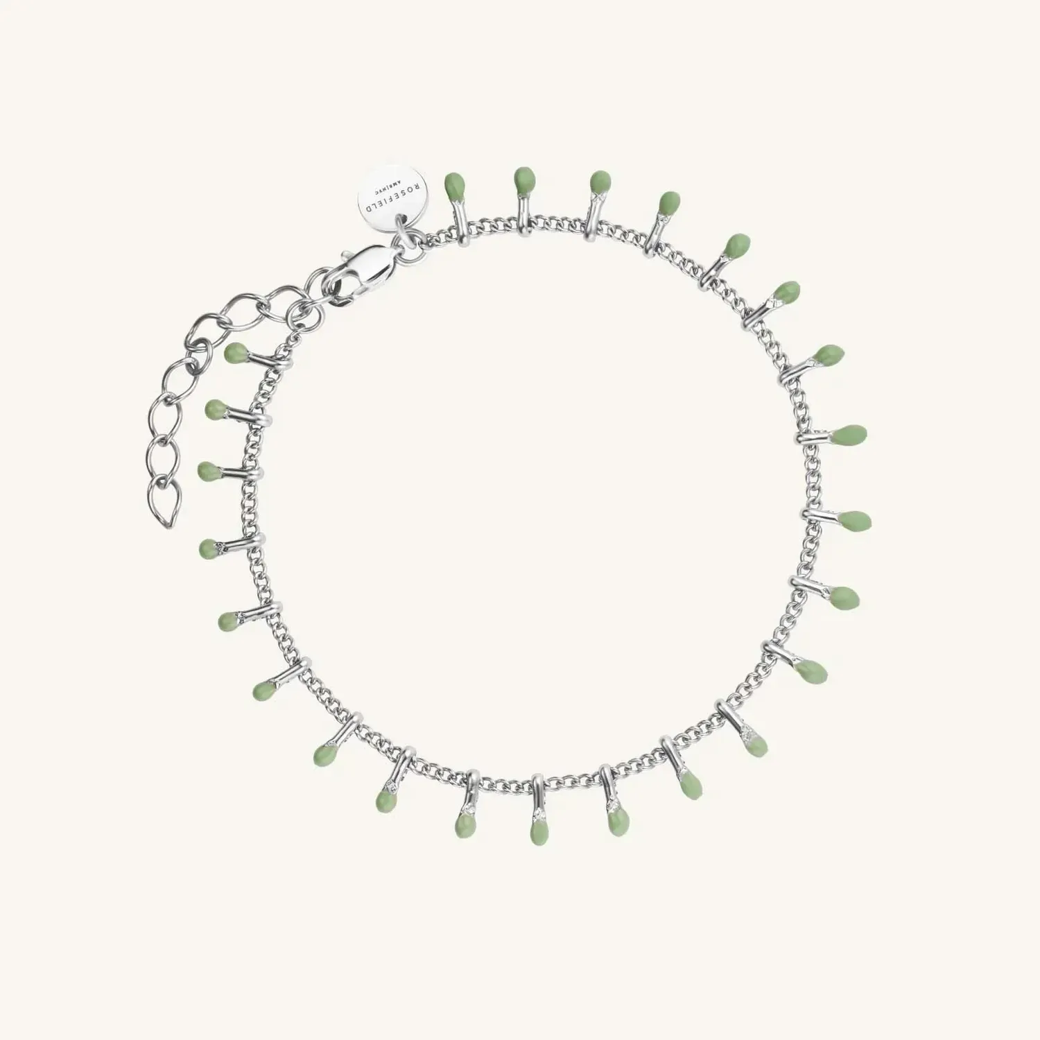 Rosefield Green Drip armbånd grønn emalje, justerbart