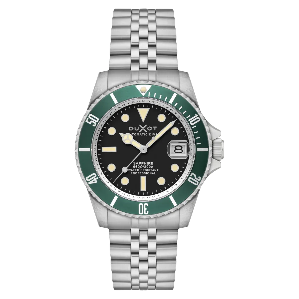 Duxot Atlantica Diver Automatic klokke Soot Black 20 ATM safirglass