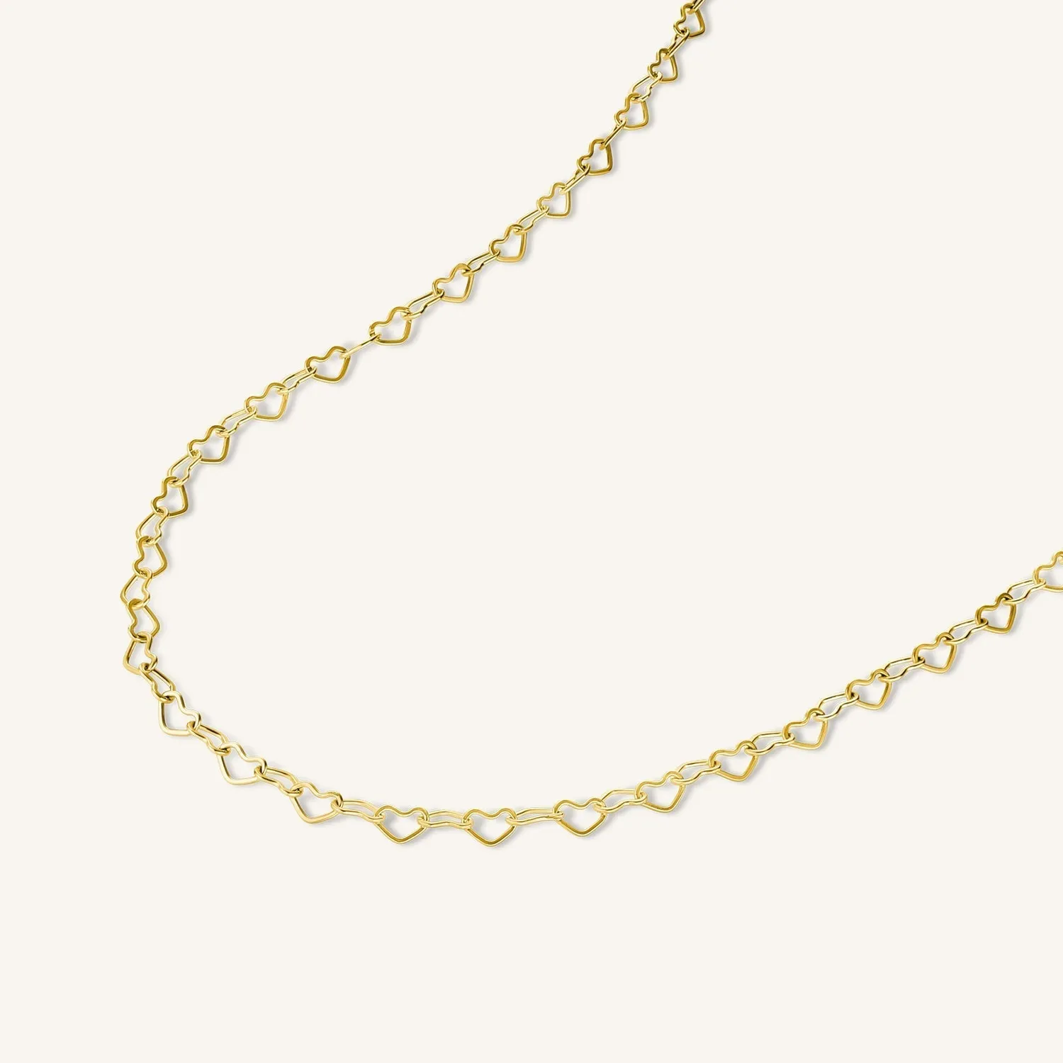 Rosefield Heart Chain Necklace halskjede gullbelagt stål 50–54 cm