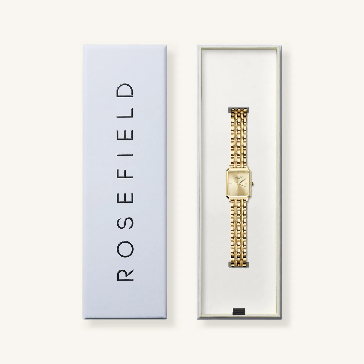 Rosefield Octagon XS Champagne klokke gull 24 mm