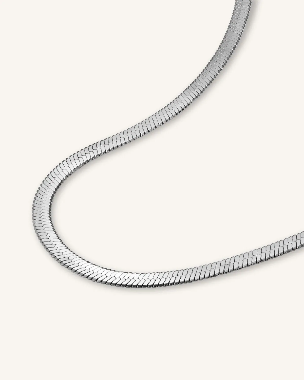 Rosefield Contemporary Snake Necklace halskjede sølv 41–45 cm