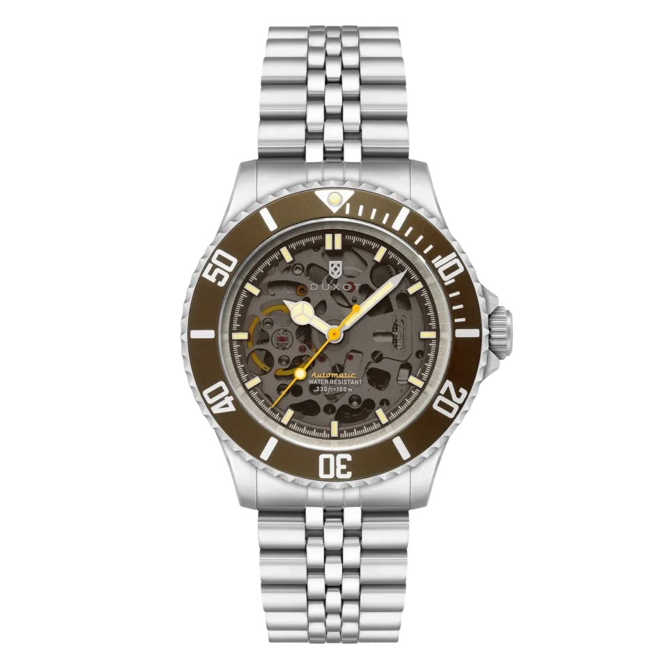 Duxot Atlantica Burnt Almond skeleton dykkerklokke automatisk 100 m