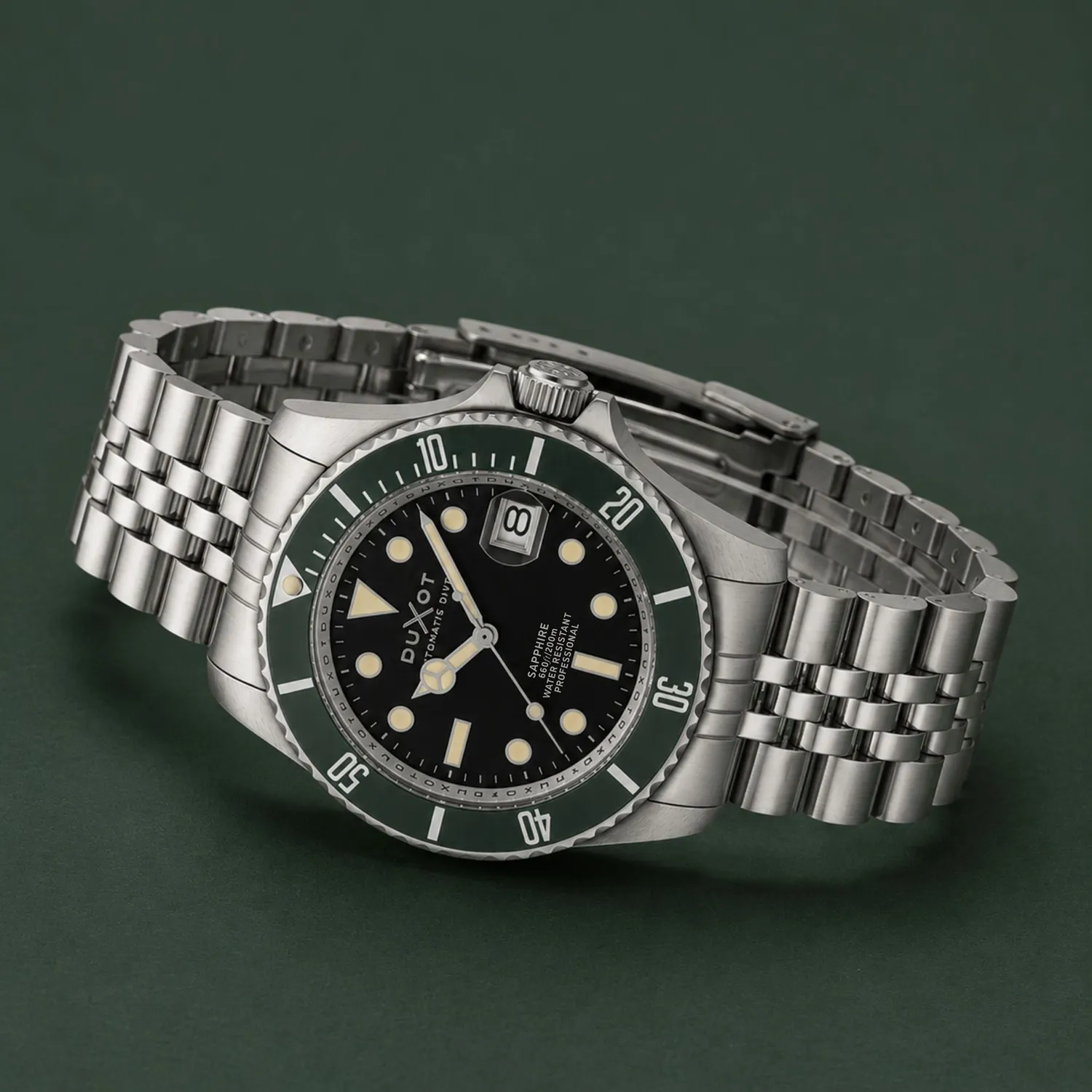 Duxot Atlantica Diver Automatic klokke Soot Black 20 ATM safirglass