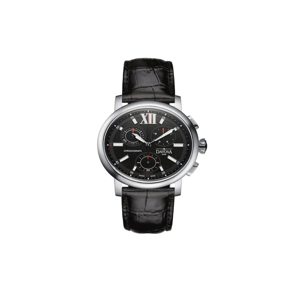 DAVOSA Oval Edition quartz dameklokke med perlemor