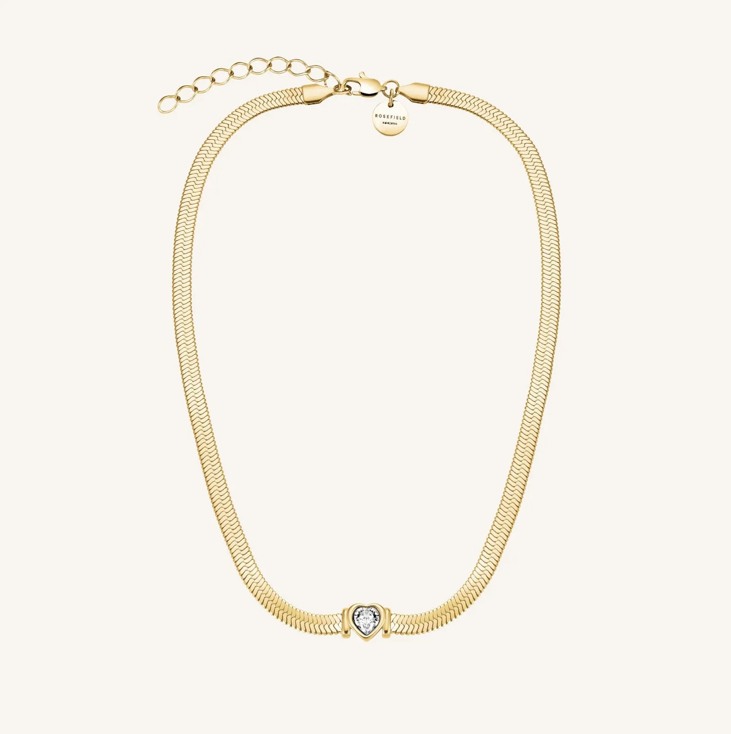 Rosefield Snake Heart Choker halskjede gull 38–42 cm