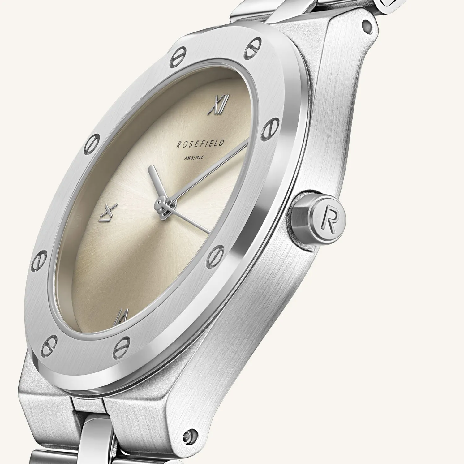 Rosefield Rose Silver armbåndsur sølvfarget 33,23 × 40 mm