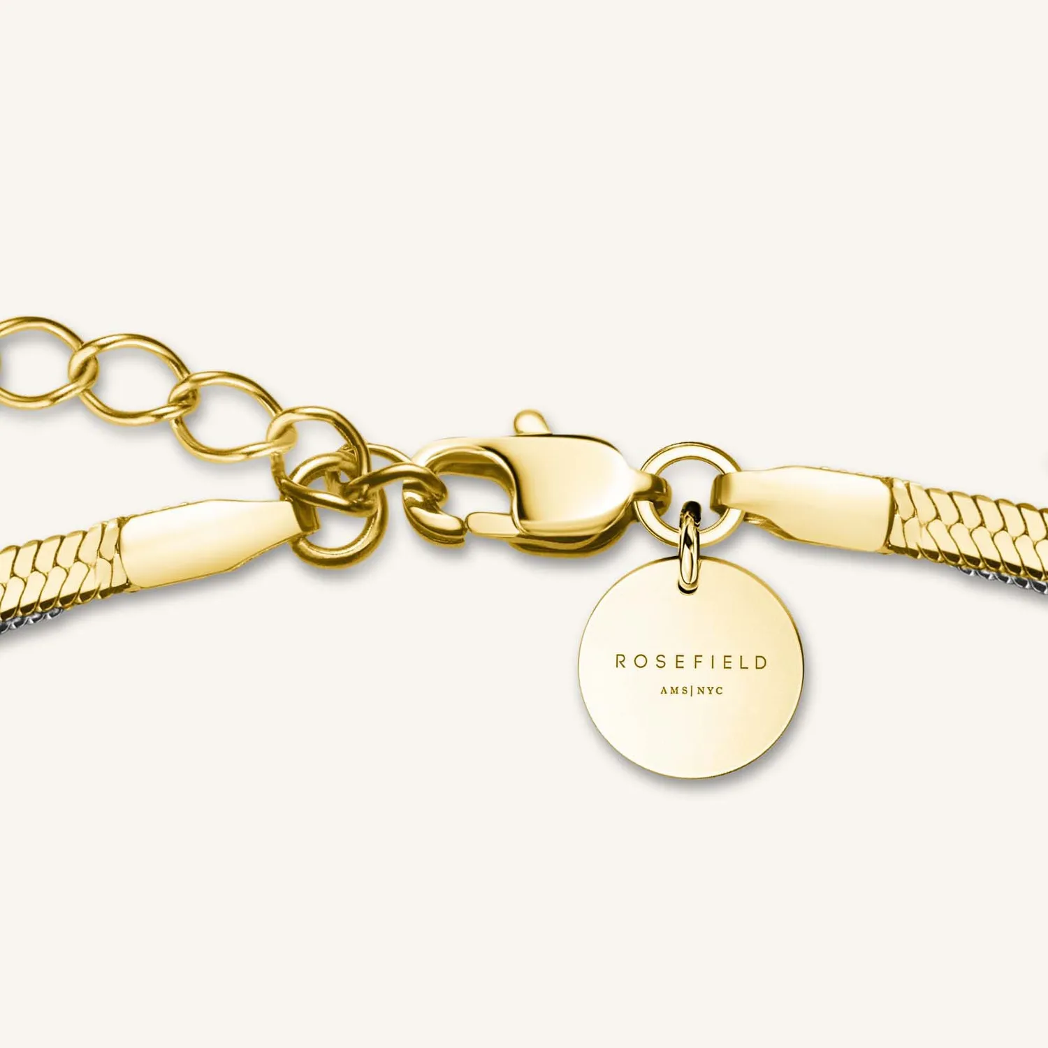 Rosefield Duo Snake Necklace halskjede gull og sølv 41–45 cm