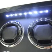 Perfekt Ur Winder For 4 klokker Glossy sort Karbon Lys Fjernkontroll opptrekker
