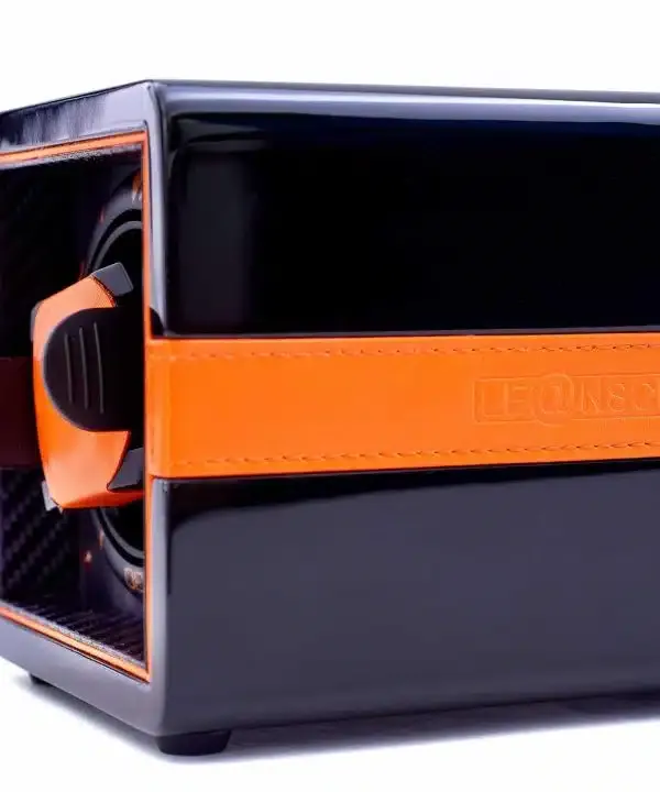 Leanschi WS01 watchwinder for én klokke svart og oransje
