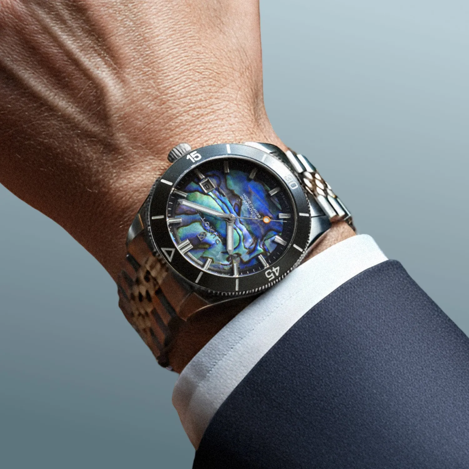 Duxot Pacifico Abalone automatisk klokke naturstein