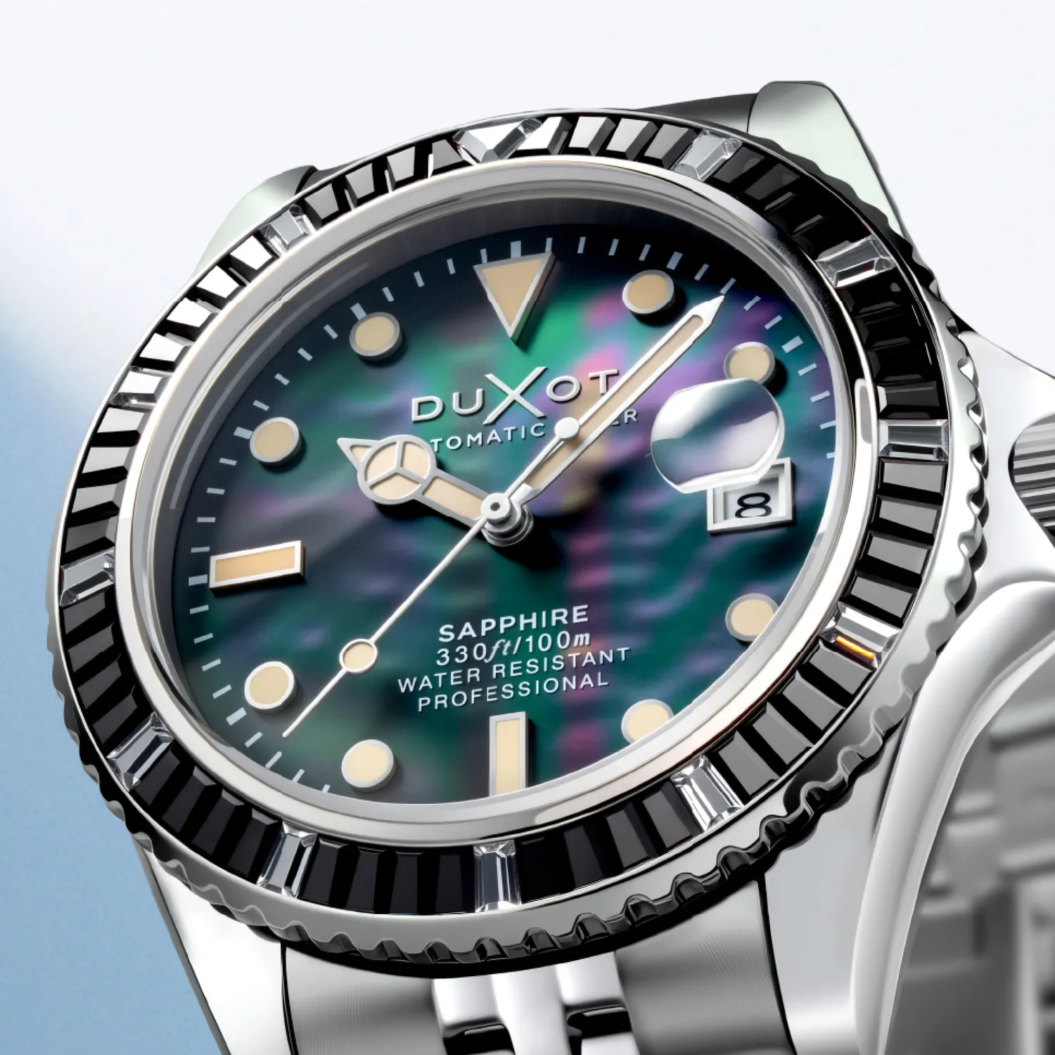 Duxot Atlantica 40 Rainbow Automatic Black Mop klokke perlemor