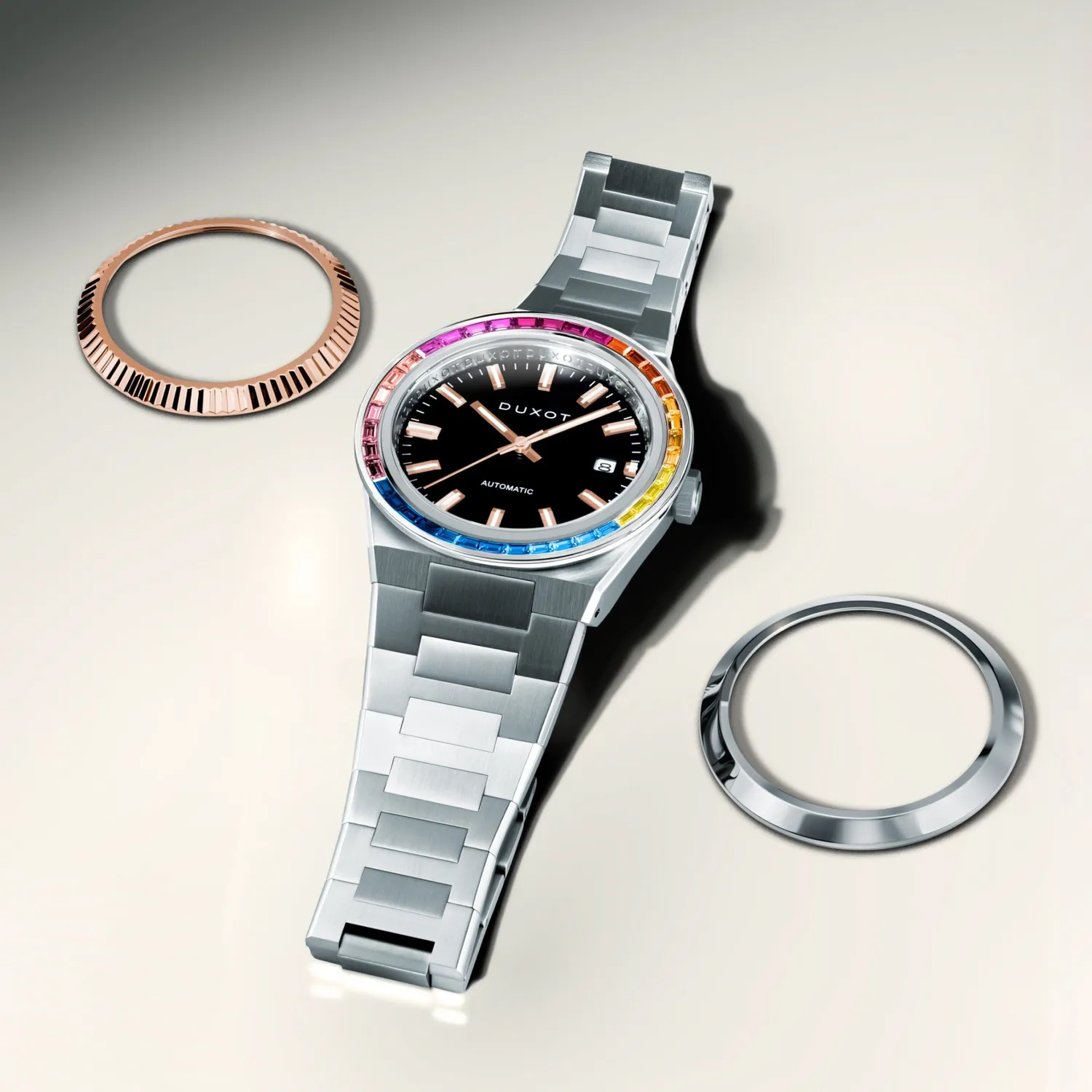 Duxot Alicante klokke Sable Rainbow 39 steiner utskiftbar bezel