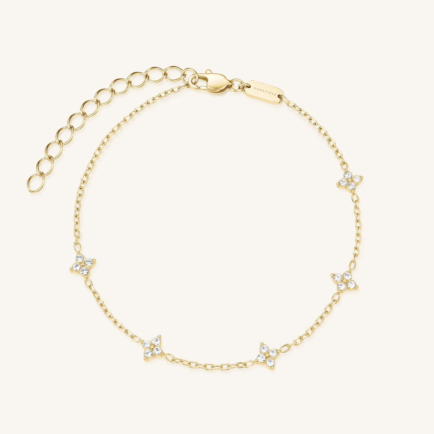 Rosefield Crystal Star armbånd gullbelagt justerbart