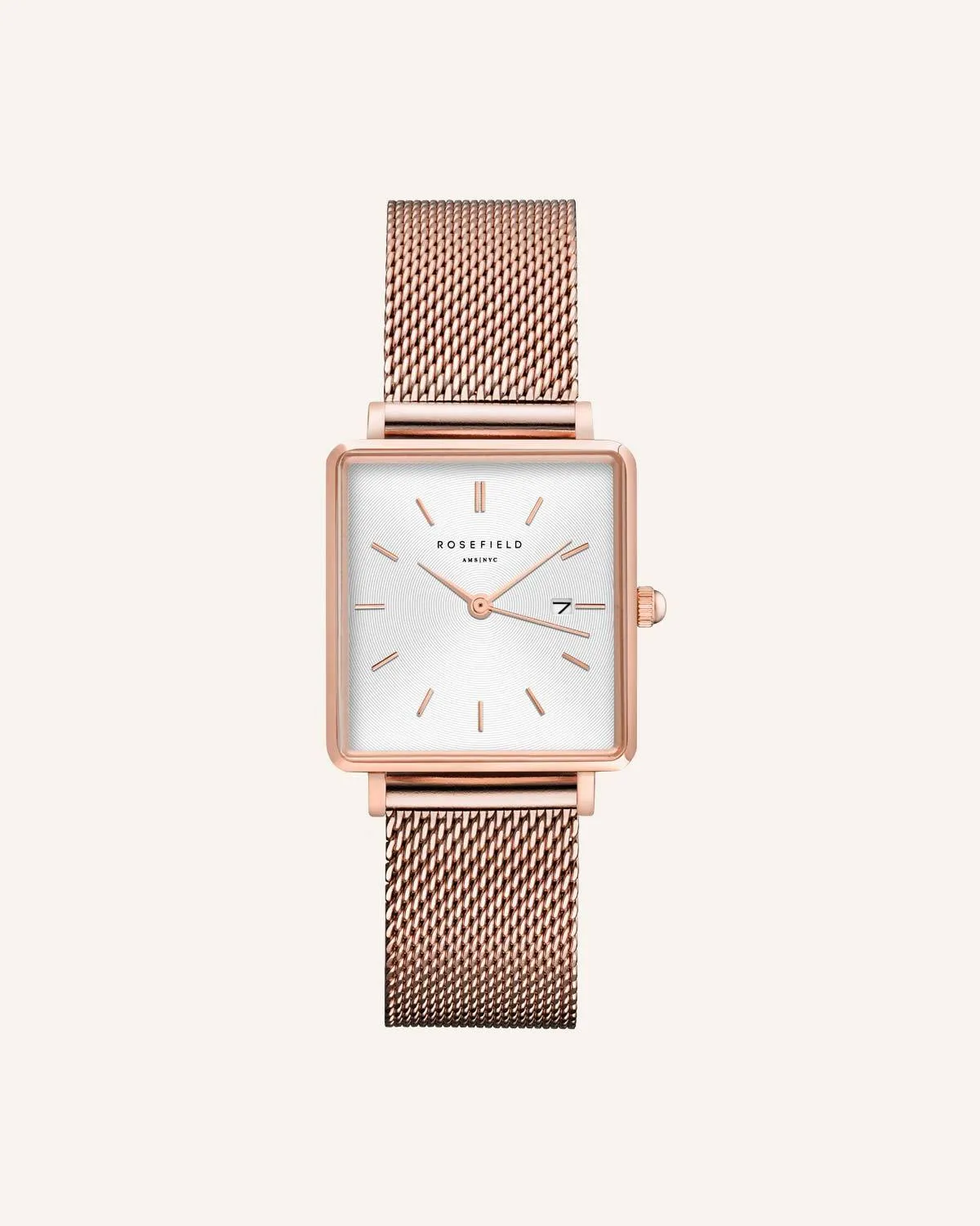 Rosefield Mesh Rose Gold klokkerem 16 mm i roségull