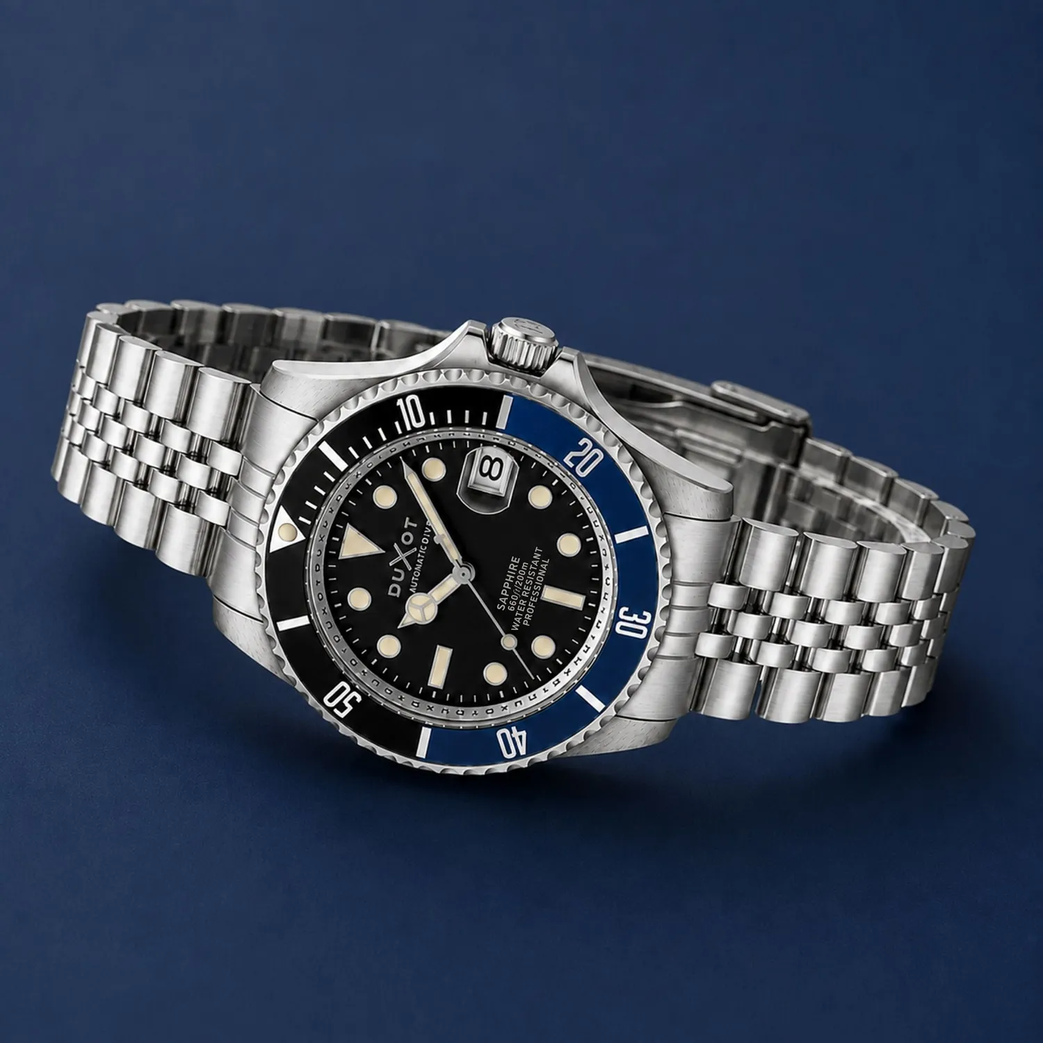 Duxot Atlantica Diver Automatic dykkerklokke Oil Black 20 ATM