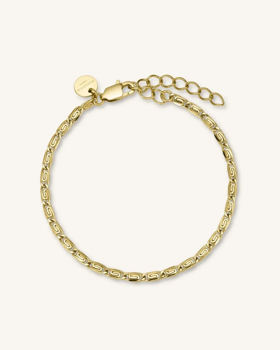 Rosefield Swirl Bracelet Gold armbånd 16,5–19,5 cm gullbelagt stål