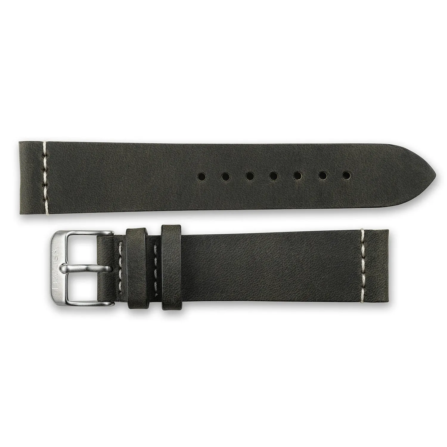 DAVOSA Calfskin Leather Vintage Black Grey klokkerem 20 mm kalveskinn