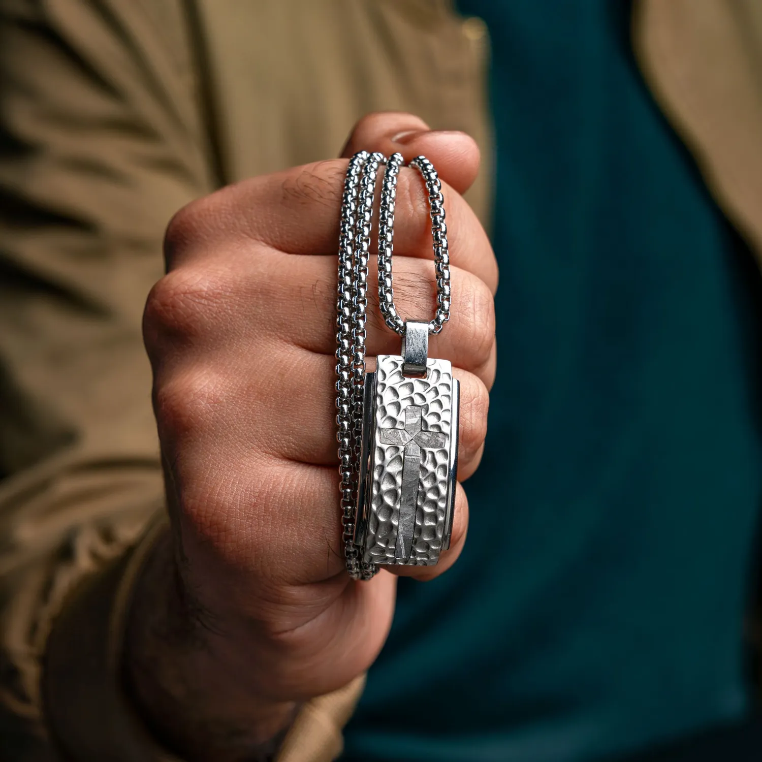 Duxot Marcel Argent Meteorite dog tag