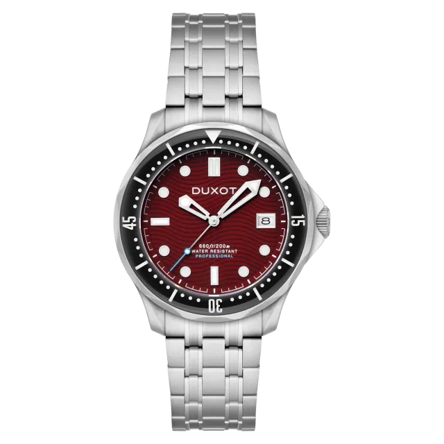 Duxot Henri Diver Automatic Maroon Red dykkerklokke