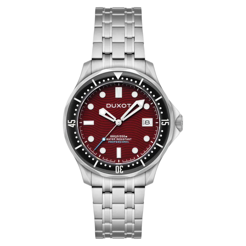 Duxot Henri Diver Automatic Maroon Red dykkerklokke