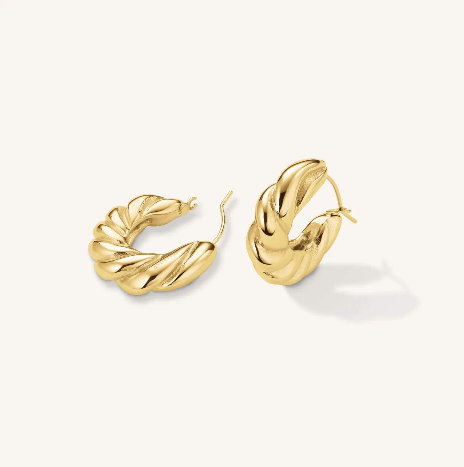 Rosefield Twisted Hoops øredobber gull sølv