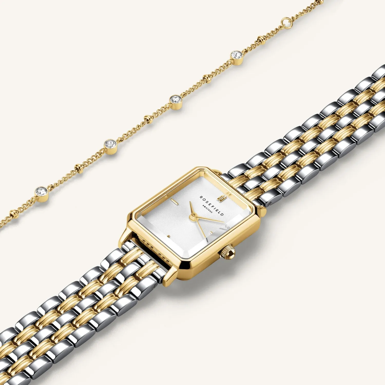 Rosefield Octagon XS Duotone klokke- og armbåndsett