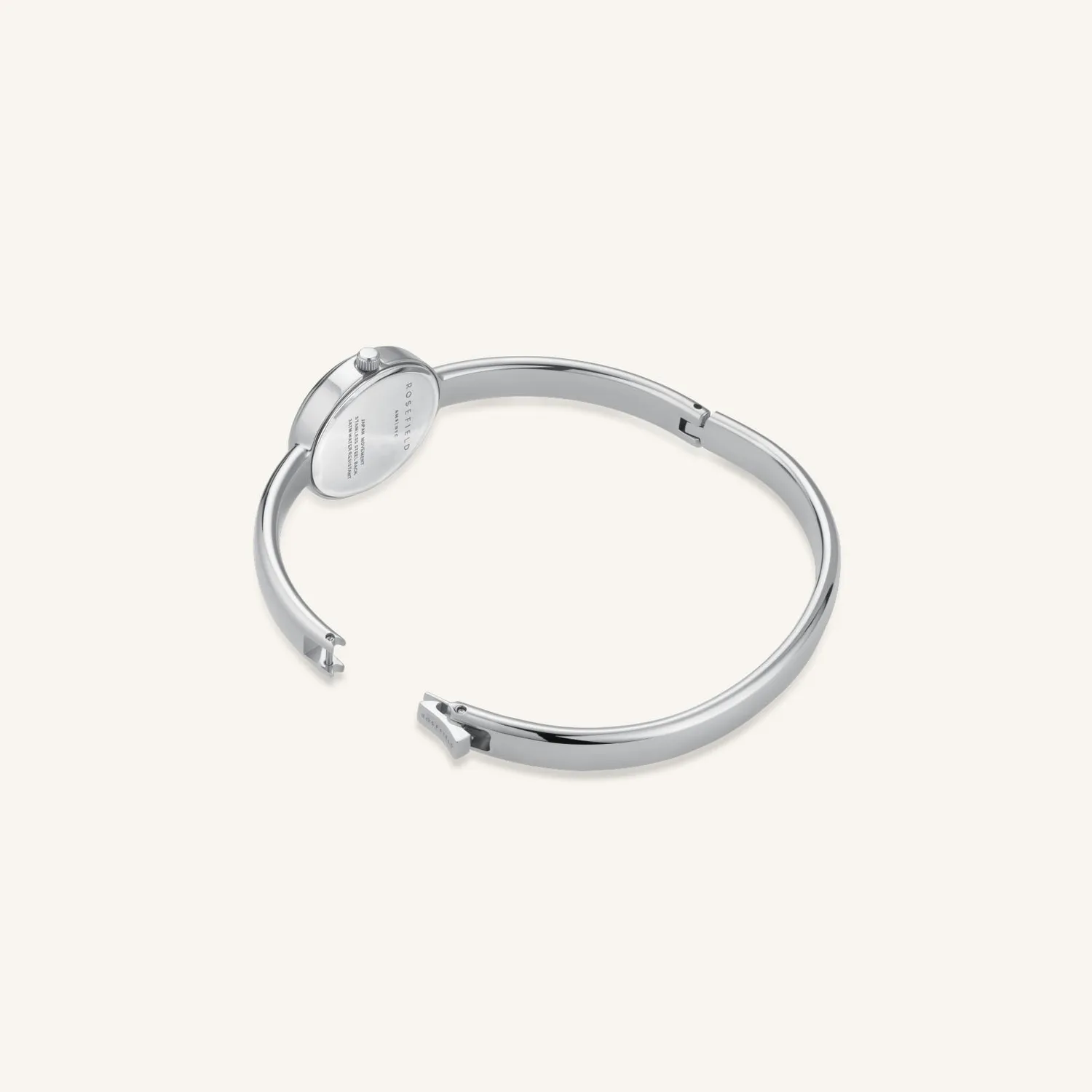 Rosefield Studio Bangle S Silver klokke sølv hvit perlemor