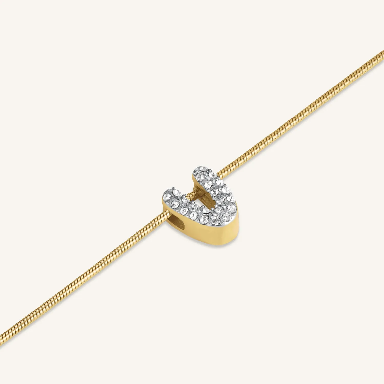Rosefield Crystal Letter V Necklace halskjede gull V