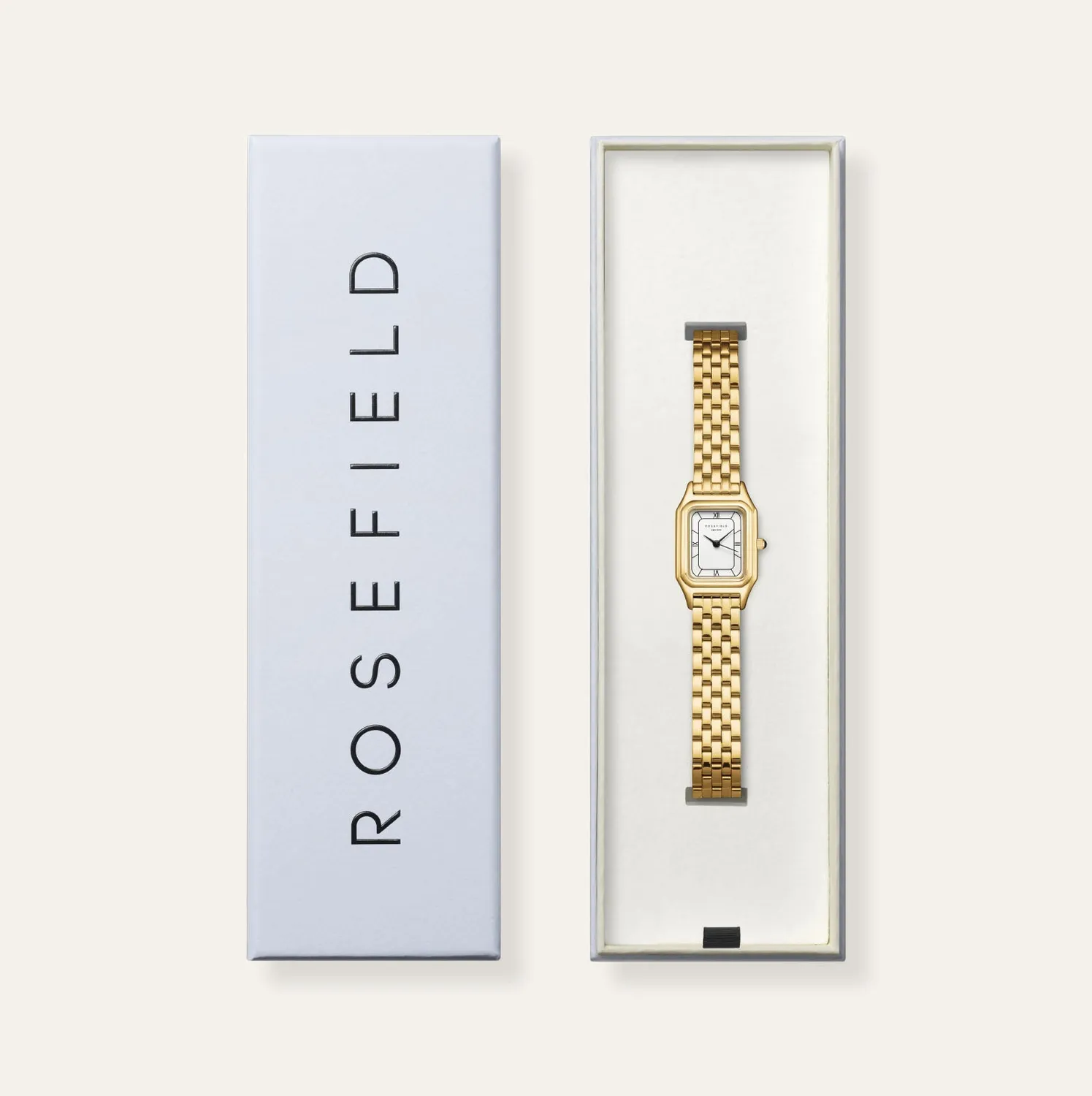Rosefield Ivy White Gold klokke 21 × 26 mm gull