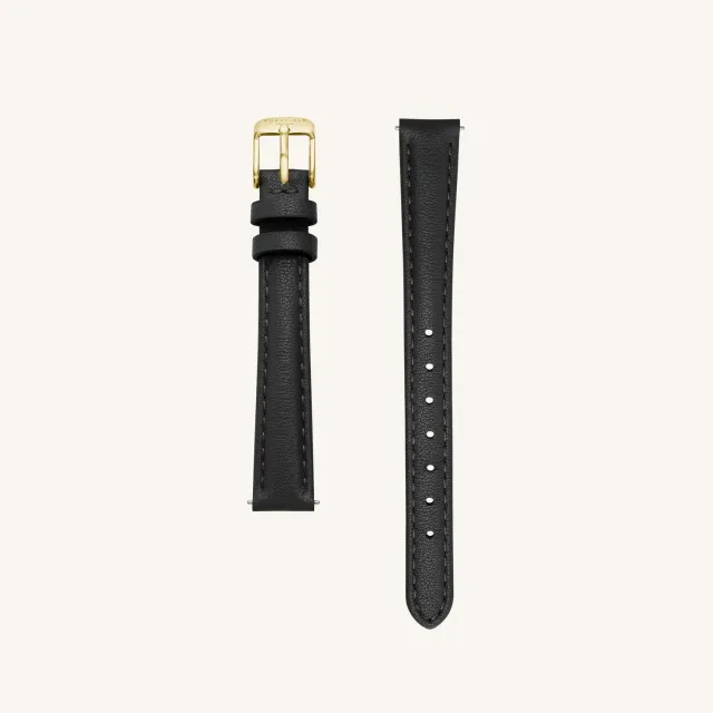 Rosefield Octagon XS Black Leather Strap klokkerem svart 12 mm lær