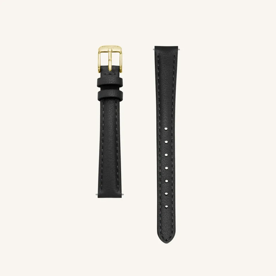 Rosefield Octagon XS Black Leather Strap klokkerem svart 12 mm lær