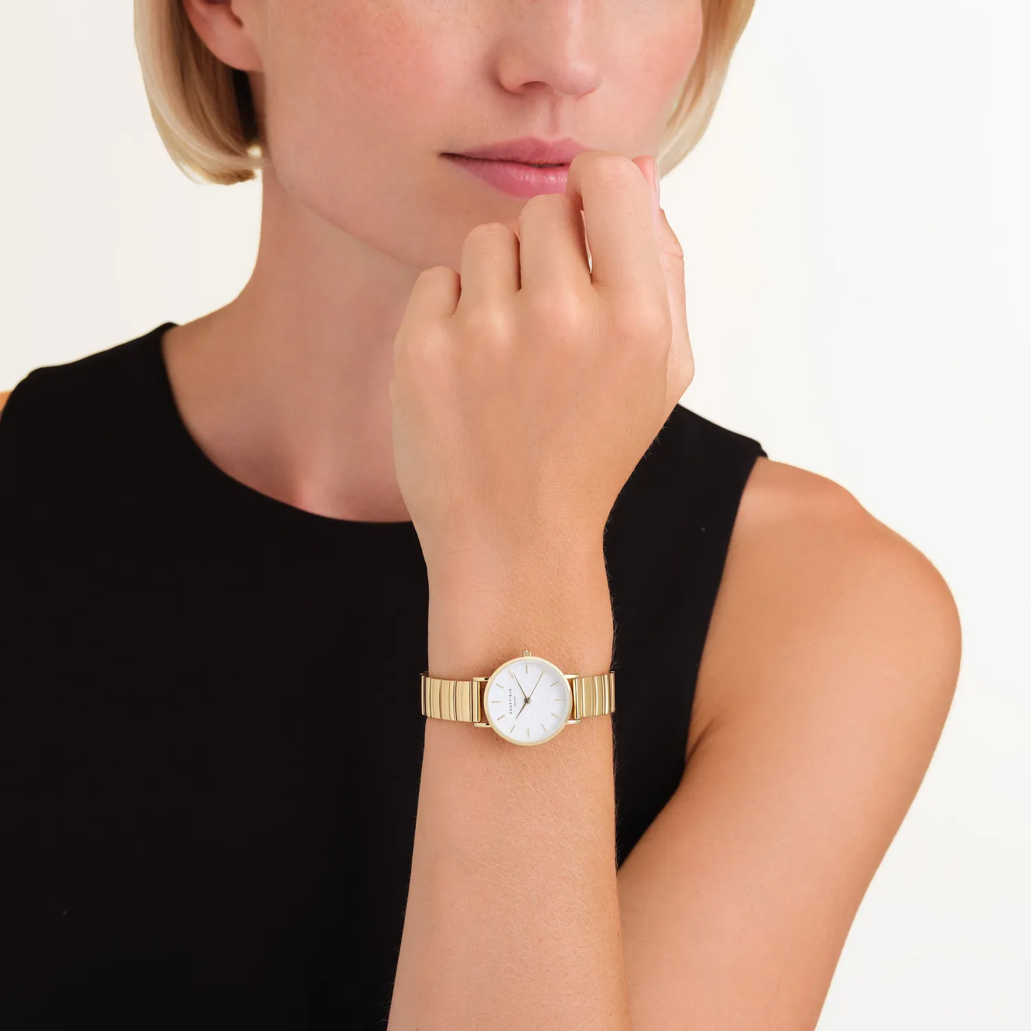 Rosefield Small Edit Gold klokke 26 mm gull