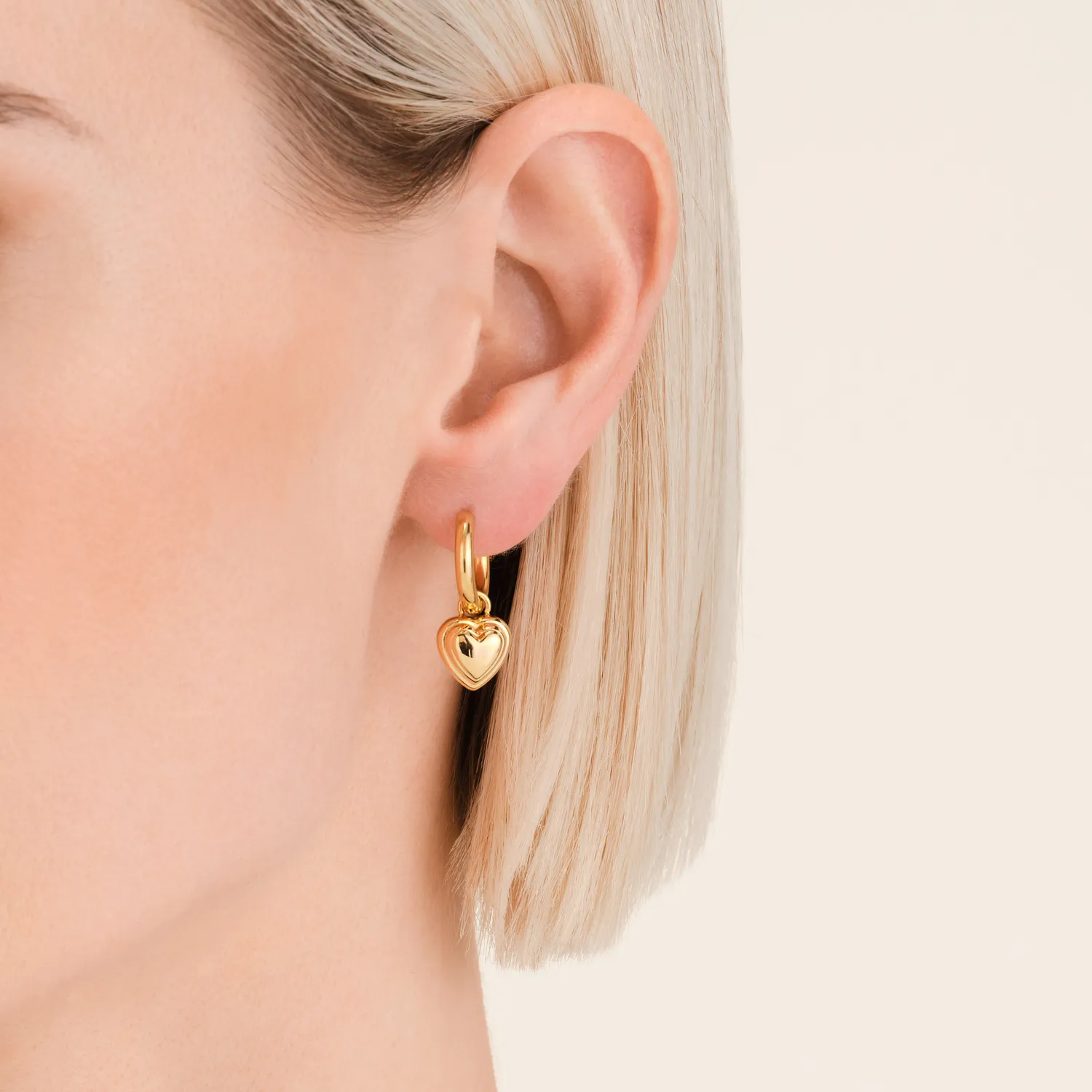 Rosefield Essentials Heart Pendant Earrings øredobber gull og sølv
