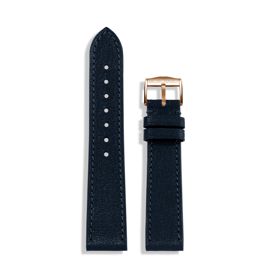 MonChard Goat Dark blue klokkerem, 18 mm, kalveskinn