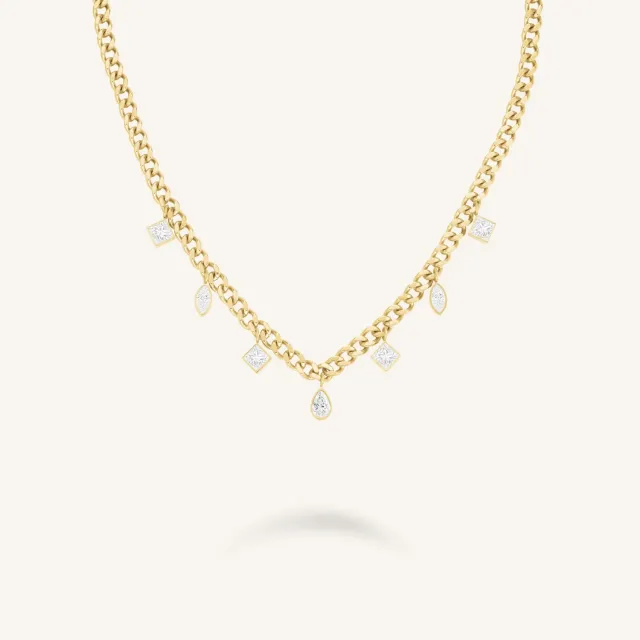Rosefield Crystals Choker kjede gullbelagt stål 36–42 cm