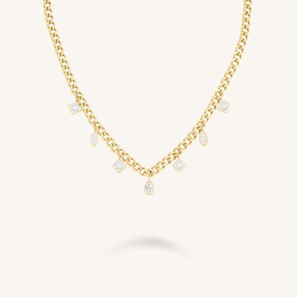 Rosefield Crystals Choker kjede gullbelagt stål 36–42 cm