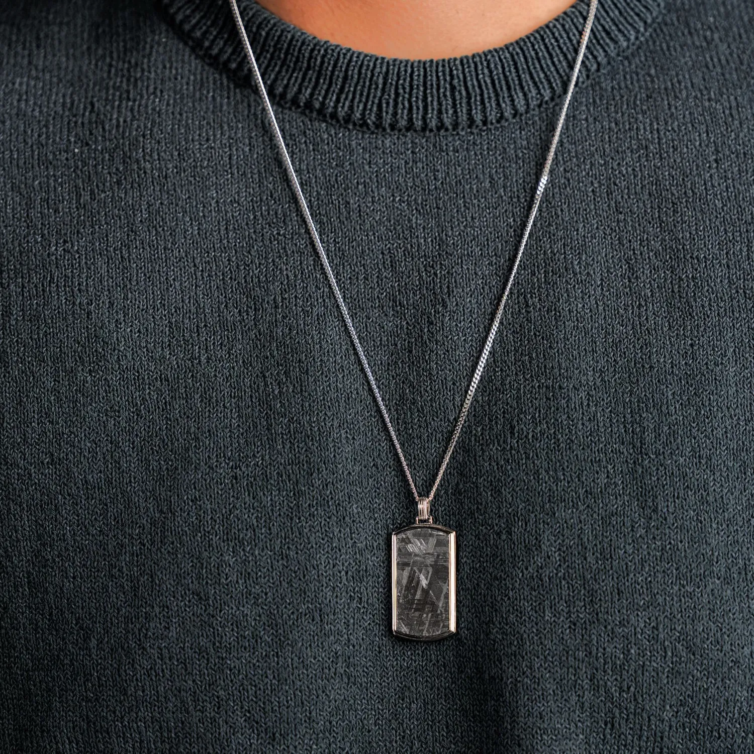 Duxot Vezeto Hazy Silver Meteorite anheng i 925 sølv