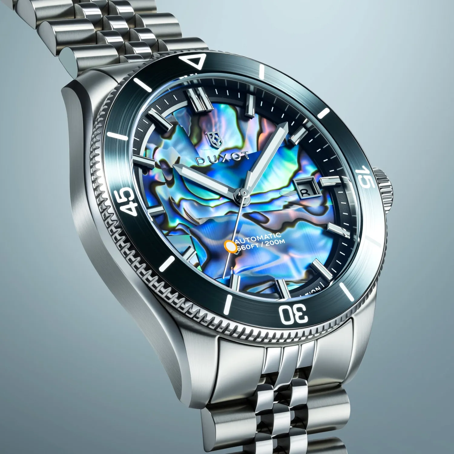 Duxot Pacifico Abalone automatisk klokke naturstein